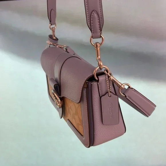 Coach Georgie Shoulder Bag In Signature Canvas Light Khaki / Marble Blue - Picture 14 of 16